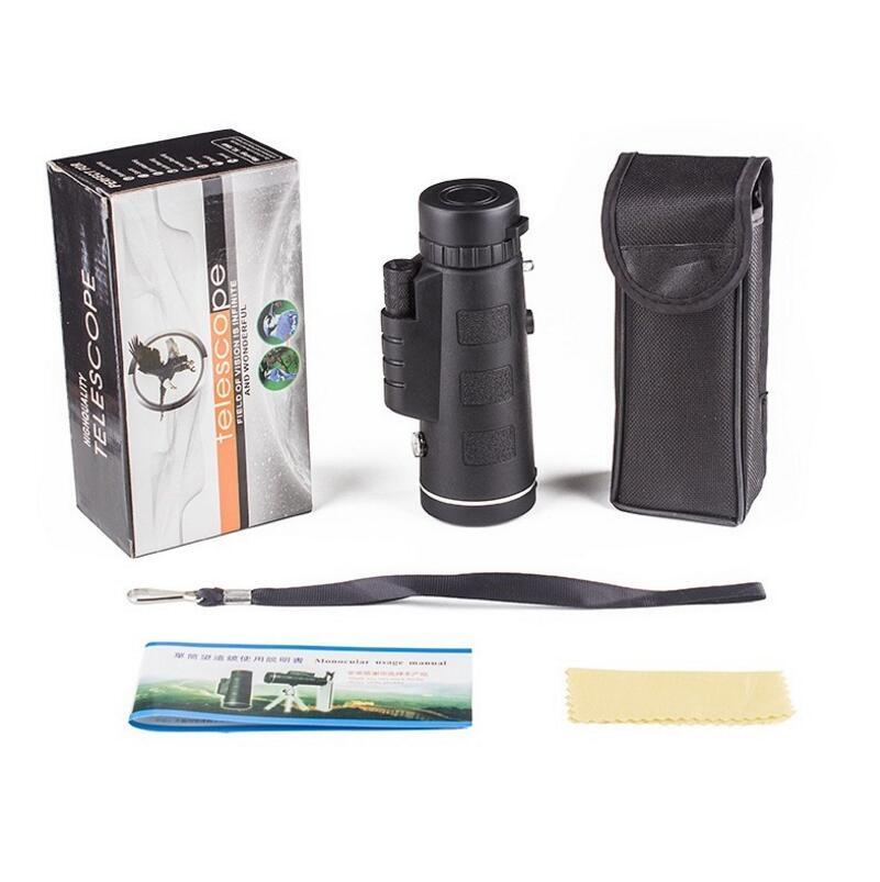 Compatible with Apple, Monocular Telescope Zoom Scope with Compass Phone Clip Tripod Compatible with Apple, Monocular Telescope Zoom Scope with Compass Phone Clip Tripod